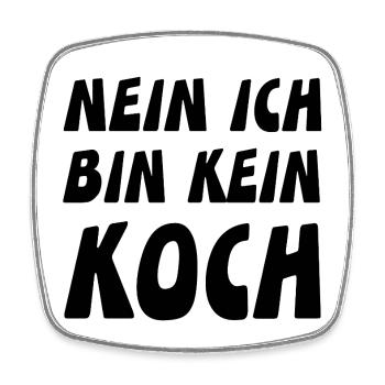 Koch - Viereckiger Kühlschrankmagnet - Weiß - Vorne