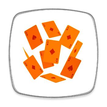 Cartes à jouer As Orange - Magnet carré - blanc - Devant
