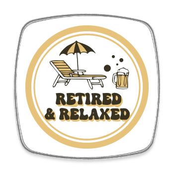 Stolzer Retired Relaxed Rentner - Viereckiger Kühlschrankmagnet - Weiß - Vorne