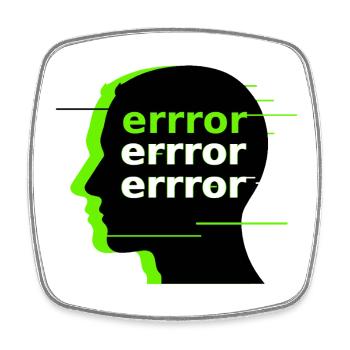Errror Glitch Head – Dark Cyber Streetwear - Viereckiger Kühlschrankmagnet - Weiß - Vorne