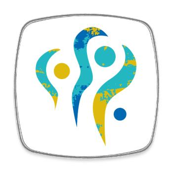 Yoga design_24 - Square fridge magnet - white - Front