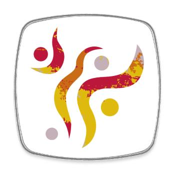 Yoga design_21 - Magnet carré - blanc - Devant