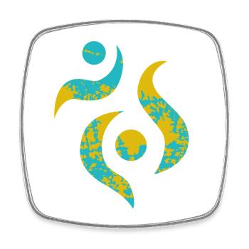 Yoga design_23 - Magnet carré - blanc - Devant