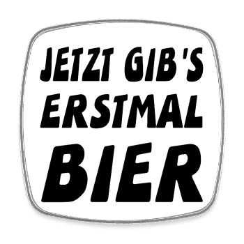 Bier - Viereckiger Kühlschrankmagnet - Weiß - Vorne
