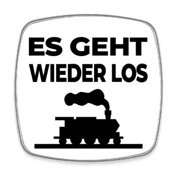 Dampflok - Viereckiger Kühlschrankmagnet - Weiß - Vorne