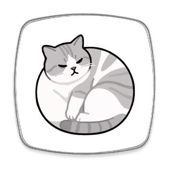 Détendez-vous du chat - Magnet carré - blanc - Devant