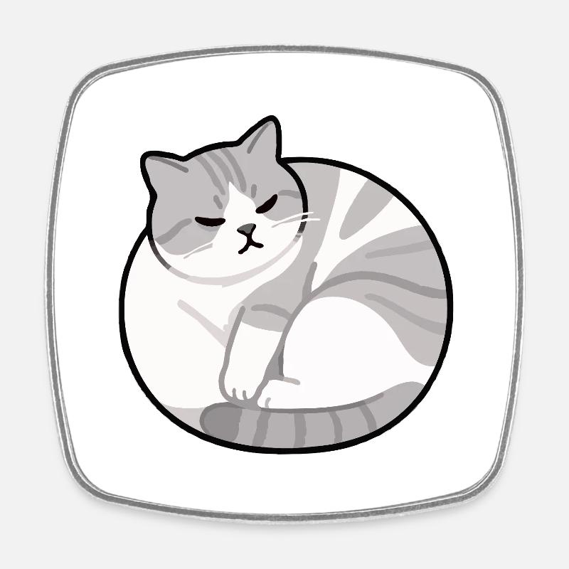 Cat Relax - Square fridge magnet - white