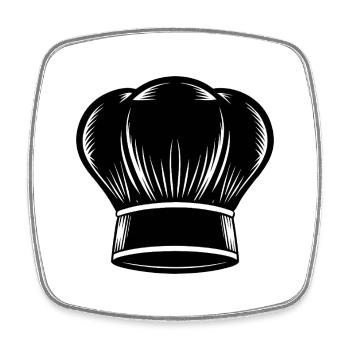 Chef hat - Square fridge magnet - white - Front