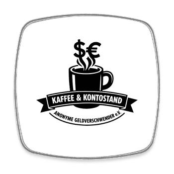 Kaffee & Kontostand Motiv - Viereckiger Kühlschrankmagnet - Weiß - Vorne