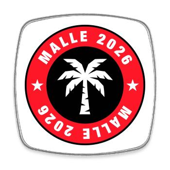 Malle 2026 Palm Tree Circle - Square fridge magnet - white - Front
