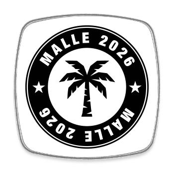 Malle 2026 Palm Tree Circle - Square fridge magnet - white - Front