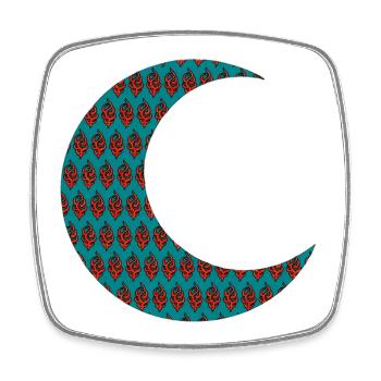 Croissant de lune avec motif oriental - Magnet carré - blanc - Devant