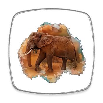 African elephants, cool gift idea - Square fridge magnet - white - Front