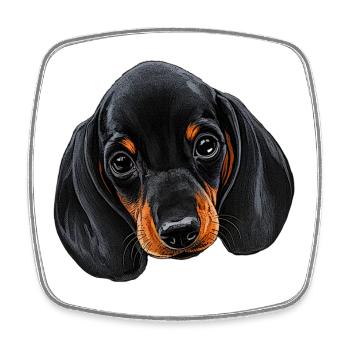 dackel baby, hunde designs - Viereckiger Kühlschrankmagnet - Weiß - Vorne