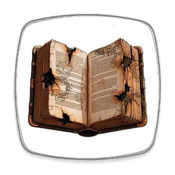 Livre ouvert détruit, lire - Magnet carré - blanc - Devant