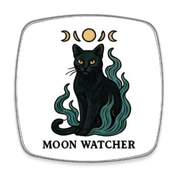 Moon Guardian Cat Picture - Square fridge magnet - white - Front