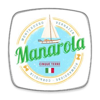 Manarola Cinque Terre La Spezia Italy Souvenir - Square fridge magnet - white - Front