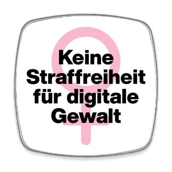 KEINE STRAFREIHEIT FÜR DIGITALE GEWALT! ♀ GIRLS - Viereckiger Kühlschrankmagnet - Weiß - Vorne