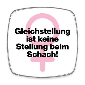 GLEICHSTELLUNG KEIN SCHACHZUG! ♀ GIRLPOWER GIRLS - Viereckiger Kühlschrankmagnet - Weiß - Vorne