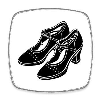 Dance shoes - Square fridge magnet - white - Front