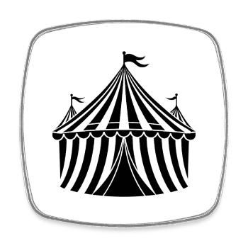 Circus Tent - Square fridge magnet - white - Front