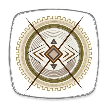 Geometrisches Tribal-Mandala Emblem - Viereckiger Kühlschrankmagnet - Weiß - Vorne
