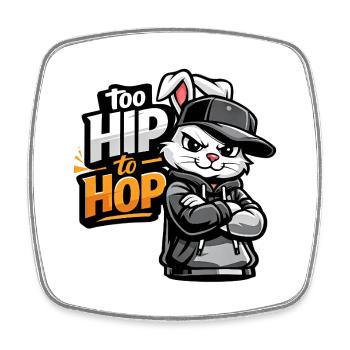 Hip Hop Bunny - Square fridge magnet - white - Front