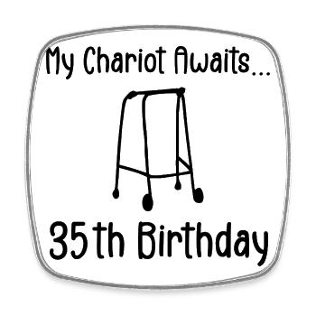 35th Birthday Party Funny 35 Years Old Birthday - Magnet carré - blanc - Devant