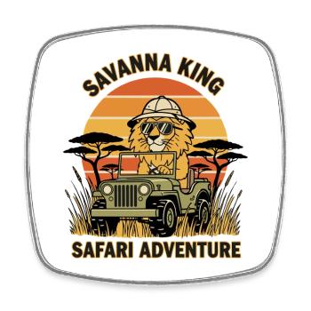 Lion Safari Savanna King Safari Abenteuer - Viereckiger Kühlschrankmagnet - Weiß - Vorne