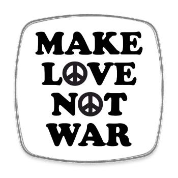 Make Love not War - Viereckiger Kühlschrankmagnet - Weiß - Vorne