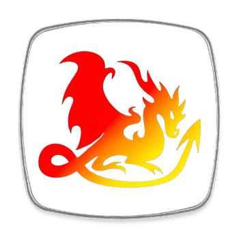 bunter drache, farbverlauf - Viereckiger Kühlschrankmagnet - Weiß - Vorne