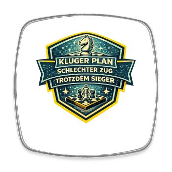 Kluge Planung Schach Sieg - Viereckiger Kühlschrankmagnet - Weiß - Vorne