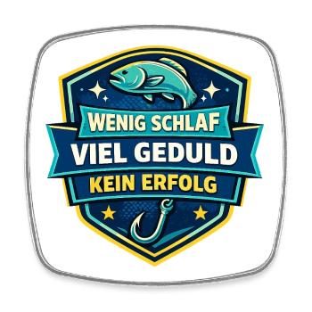 Wenig Schlaf Viel Geduld Kein Erfolg - Viereckiger Kühlschrankmagnet - Weiß - Vorne
