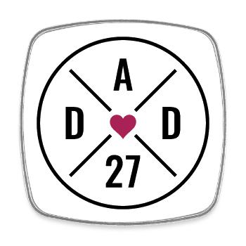 Dad 2027 Heart - Square fridge magnet - white - Front