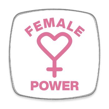 GIRL POWER – HEART OF STRENGTH! ♀ GIRLS SISTERS - Square fridge magnet - white - Front