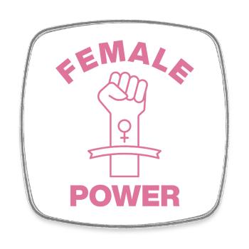 FEMALE POWER – GIRL POWER FAUST! ♀ GIRLS SISTERS - Square fridge magnet - white - Front