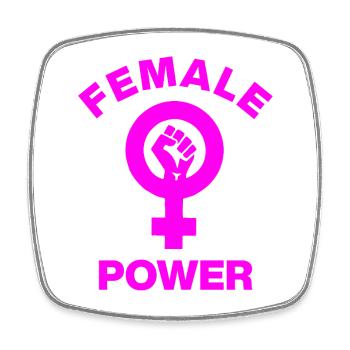 FEMALE POWER – GIRL POWER FAUST! ♀ GIRLS SISTERS - Viereckiger Kühlschrankmagnet - Weiß - Vorne