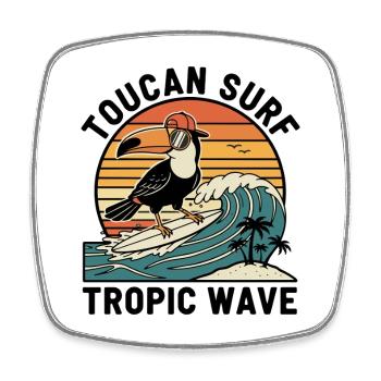 Toucan Surf Tropic Wave Ocean Vibes - Viereckiger Kühlschrankmagnet - Weiß - Vorne