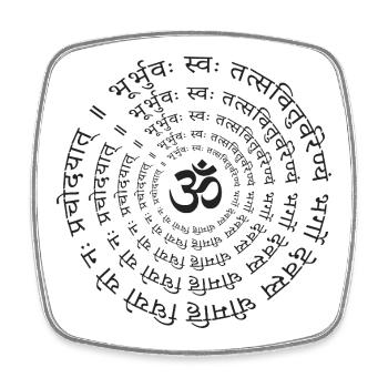 Gayatri Mantra Om Symbol Yoga Meditation Zen - Viereckiger Kühlschrankmagnet - Weiß - Vorne