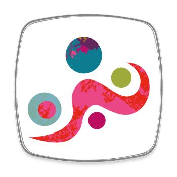 Yoga design_50 - Square fridge magnet - white - Front