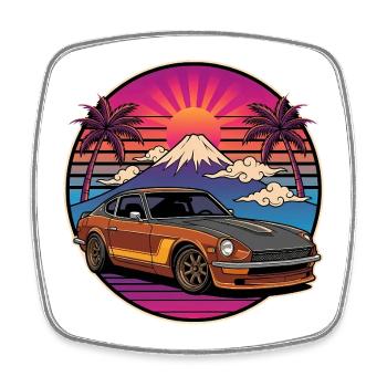 JDM Auto Japanisches Retro-Autorennen Drift-Legende - Viereckiger Kühlschrankmagnet - Weiß - Vorne