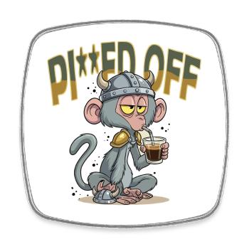 Monkey_1 - Square fridge magnet - white - Front
