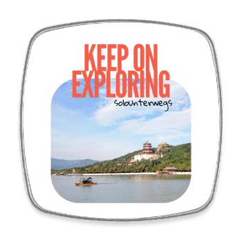 Keep on Exploring – Reise China Sommerpalast - Viereckiger Kühlschrankmagnet - Weiß - Vorne