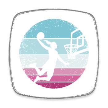 Basketball Mädchen Basketballerin Frauen - Viereckiger Kühlschrankmagnet - Weiß - Vorne