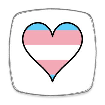 Trans Pride Herz - Viereckiger Kühlschrankmagnet - Weiß - Vorne
