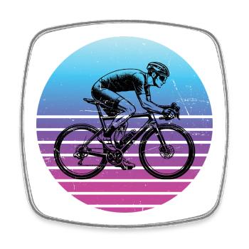 Gift idea for a road bike with road bike - Square fridge magnet - white - Front