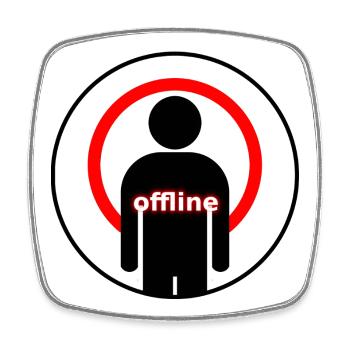 Offline Mode Introvert Signal Lost - Viereckiger Kühlschrankmagnet - Weiß - Vorne