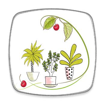 Flowers Fantasy - Square fridge magnet - white - Front