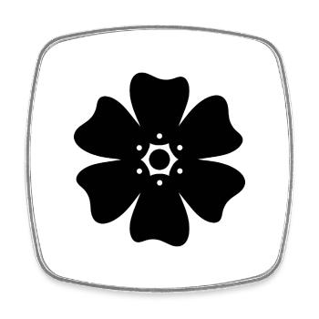 flower - Square fridge magnet - white - Front