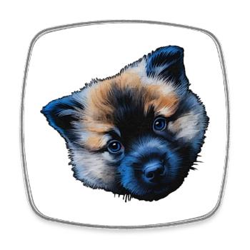 Chiot eurasier, bébé animal - Magnet carré - blanc - Devant